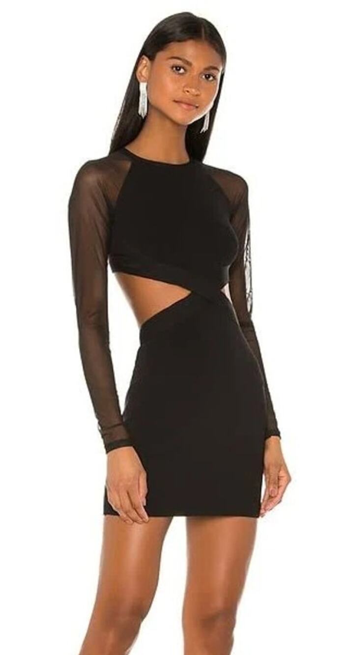 NWT Revolve Superdown Hit the Club Black Bodycon Mini Dress SM Draya